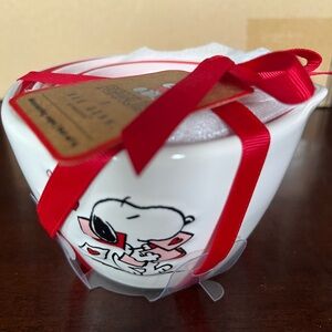 Rae Dunn Snoopy Heart 4 Measuring Cups Pink Inside NWT